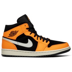 Air Jordan 1 Mid 'Black Cone' Black/Cone-Light Bone 554724 062 AJ 1 Sneakers