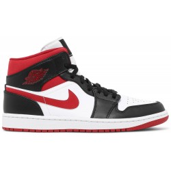 Air Jordan 1 Mid 'Black Gym Red' White/Gym Red/Black554724 122 AJ 1 Sneakers