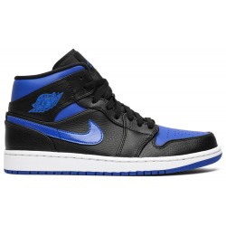 Air Jordan 1 Mid 'Black Hyper Royal' Royal Blue/White/Black 554724 068 AJ 1 Sneakers