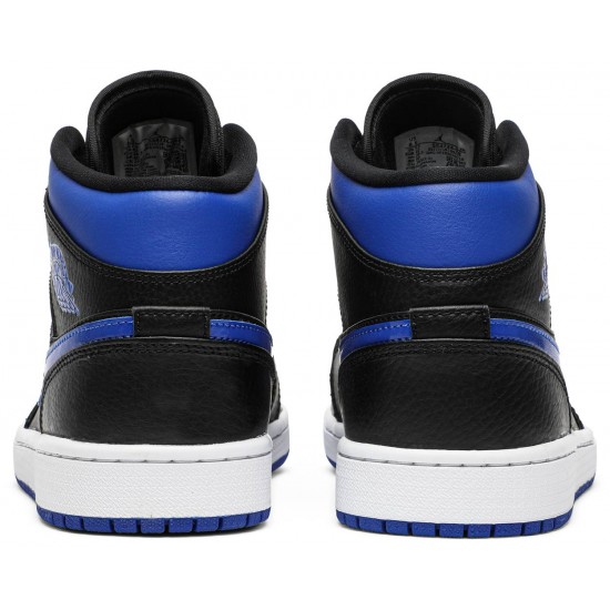 Air Jordan 1 Mid Black Hyper Royal Royal Blue/White/Black 554724 068 AJ 1 Sneakers