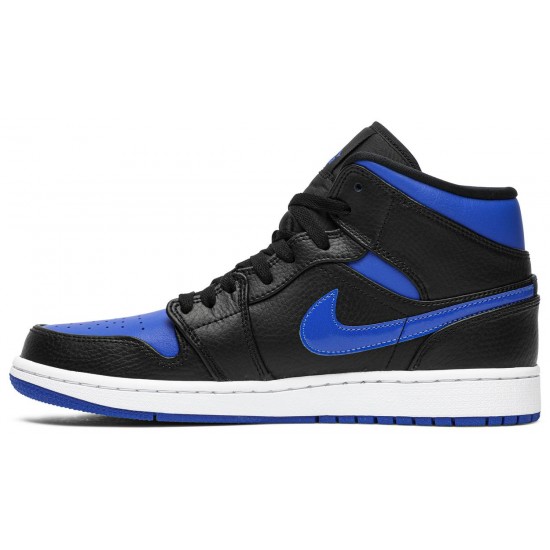 Air Jordan 1 Mid Black Hyper Royal Royal Blue/White/Black 554724 068 AJ 1 Sneakers