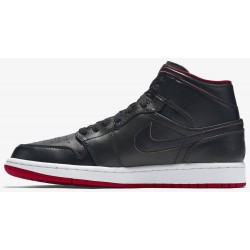 Air Jordan 1 Mid 'Black Red' Black/White/Gym Red/Black 554724 028 AJ 1 Sneakers