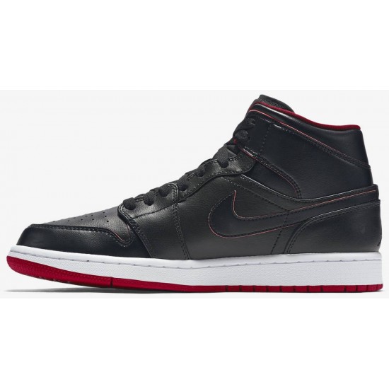 Air Jordan 1 Mid Black Red Black/White/Gym Red/Black 554724 028 AJ 1 Sneakers