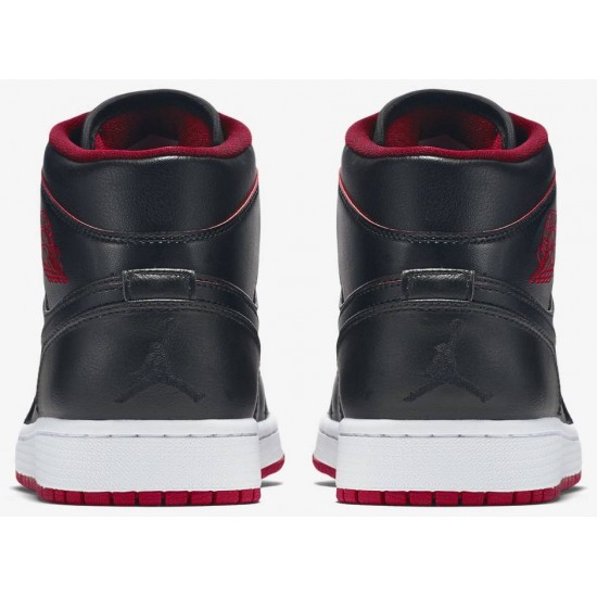 Air Jordan 1 Mid Black Red Black/White/Gym Red/Black 554724 028 AJ 1 Sneakers