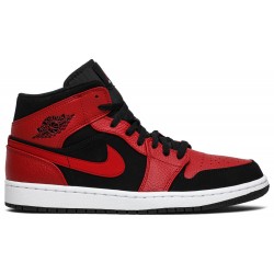 Air Jordan 1 Mid 'Bred' Black/Gym Red-White 554724 054 AJ 1 Sneakers