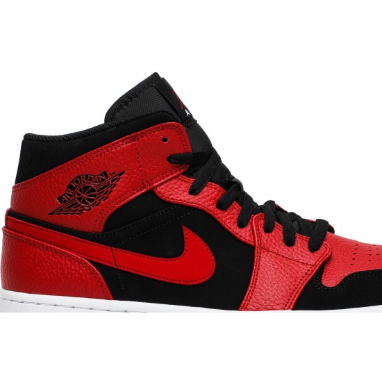 Air Jordan 1 Mid Bred Black/Gym Red-White 554724 054 AJ 1 Sneakers