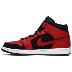 Air Jordan 1 Mid 'Bred' Black/Gym Red-White 554724 054 AJ 1 Sneakers