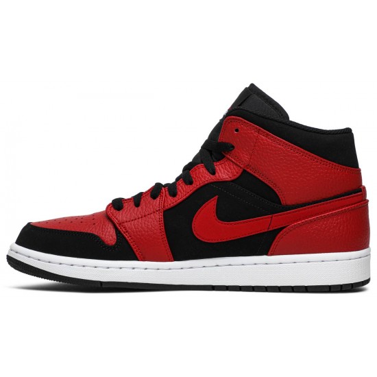 Air Jordan 1 Mid Bred Black/Gym Red-White 554724 054 AJ 1 Sneakers