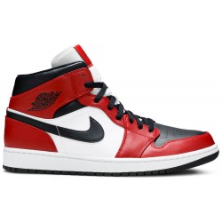 Air Jordan 1 Mid 'Chicago Black Toe' Black/Gym Red/White554724 069 AJ 1 Sneakers