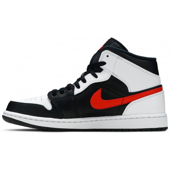 Air Jordan 1 Mid Chile Red Black/Chile Red/White 554724 075 AJ 1 Sneakers