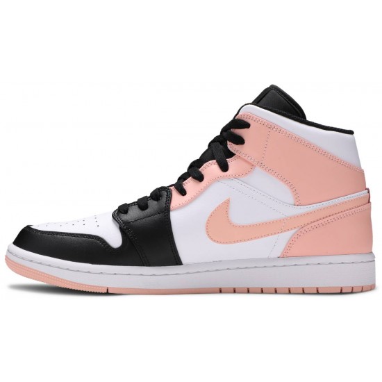 Air Jordan 1 Mid Crimson Tint White/Black/Crimson Tint554724 133 AJ 1 Sneakers