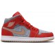 Air Jordan 1 Mid Denim Red Cinnabar/Hemp/White DM4352 600 AJ 1 Sneakers