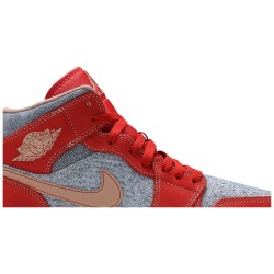 Air Jordan 1 Mid 'Denim Red' Cinnabar/Hemp/White DM4352 600 AJ 1 Sneakers