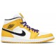 Air Jordan 1 Mid Lakers University Gold/Pale Ivory-Court Purple-Black 852542 700 AJ 1 Sneakers