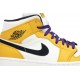 Air Jordan 1 Mid Lakers University Gold/Pale Ivory-Court Purple-Black 852542 700 AJ 1 Sneakers