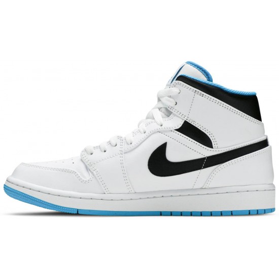 Air Jordan 1 Mid Laser Blue White/Laser Blue/Black 554724 141 AJ 1 Sneakers