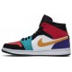 Air Jordan 1 Mid Multi-Color White/Black-Turbo Green-University Red 554724 125 AJ 1 Sneakers