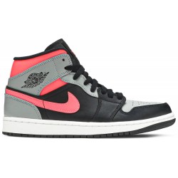 Air Jordan 1 Mid 'Pink Shadow' Black/Hot Punch/White 554724 059 AJ 1 Sneakers