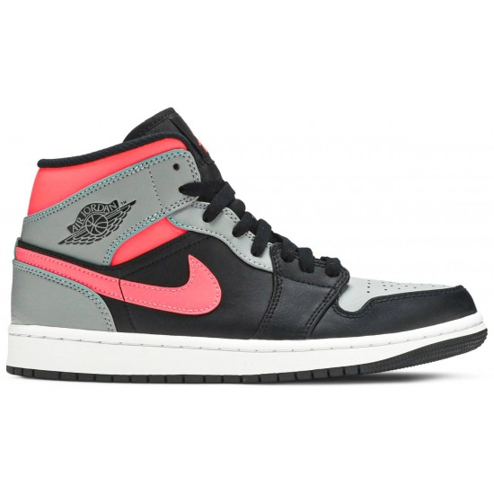 Air Jordan 1 Mid Pink Shadow Black/Hot Punch/White 554724 059 AJ 1 Sneakers