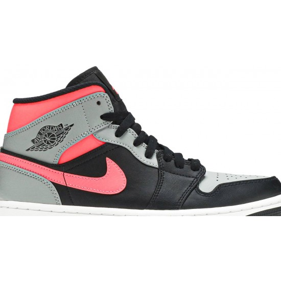 Air Jordan 1 Mid Pink Shadow Black/Hot Punch/White 554724 059 AJ 1 Sneakers