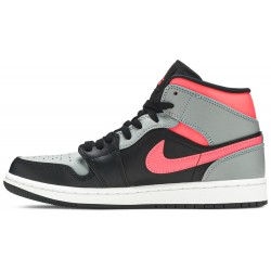 Air Jordan 1 Mid 'Pink Shadow' Black/Hot Punch/White 554724 059 AJ 1 Sneakers