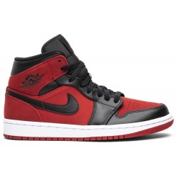 Air Jordan 1 Mid 'Reverse Banned' Gym Red/Black-White 554724 610 AJ 1 Sneakers