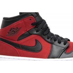 Air Jordan 1 Mid 'Reverse Banned' Gym Red/Black-White 554724 610 AJ 1 Sneakers