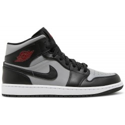 Air Jordan 1 Mid 'Shadow' Black/Particle Grey/White/Gym Red 554724 096 AJ 1 Sneakers