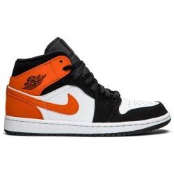 Air Jordan 1 Mid 'Shattered Backboard' Black/Starfish-White 554724 058 AJ 1 Sneakers