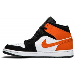 Air Jordan 1 Mid 'Shattered Backboard' Black/Starfish-White 554724 058 AJ 1 Sneakers