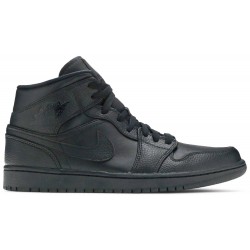 Air Jordan 1 Mid 'Triple Black' Black/Black/Black 554724 091 AJ 1 Sneakers