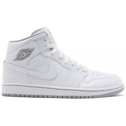 Air Jordan 1 Mid 'White Wolf Grey' White/White-Wolf Grey 554724 112 AJ 1 Sneakers