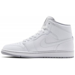 Air Jordan 1 Mid 'White Wolf Grey' White/White-Wolf Grey 554724 112 AJ 1 Sneakers