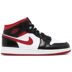 Air Jordan 1 Mid GS 'Black Gym Red' White/Gym Red/Black DJ4695 122 AJ 1 Sneakers