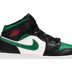 Air Jordan 1 Mid GS 'Black Pine Green' Black/White/Gym Red/Pine Green 554725 067 AJ 1 Sneakers