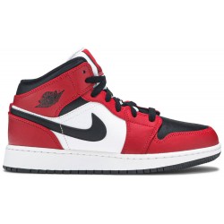 Air Jordan 1 Mid GS 'Chicago Black Toe' Black/Gym Red/White 554725 069 AJ 1 Sneakers