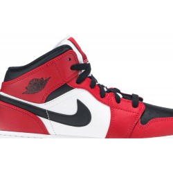 Air Jordan 1 Mid GS 'Chicago Black Toe' Black/Gym Red/White 554725 069 AJ 1 Sneakers