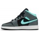 Air Jordan 1 Mid GS Grey Aqua Black/Light Aqua/Dark Smoke Grey 554725 063 AJ 1 Sneakers