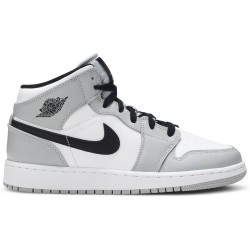 Air Jordan 1 Mid GS 'Light Smoke Grey' Light Smoke Grey/Black/White 554725 092 AJ 1 Sneakers