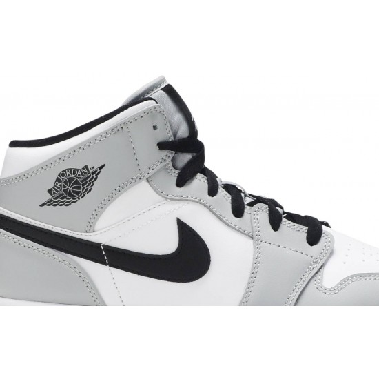 Air Jordan 1 Mid GS Light Smoke Grey Light Smoke Grey/Black/White 554725 092 AJ 1 Sneakers