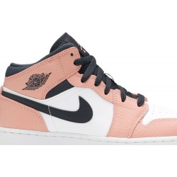 Air Jordan 1 Mid GS 'Pink Quartz' Pink Quartz/Dark Smoke Grey/White 555112 603 AJ 1 Sneakers