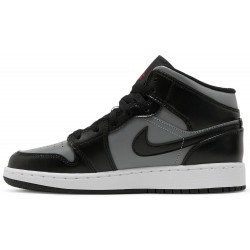 Air Jordan 1 Mid GS 'Shadow' Black/Particle Grey/White/Gym Red 554725 096 AJ 1 Sneakers