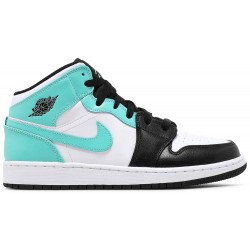 Air Jordan 1 Mid GS 'Tropical Twist' White/Black/Tropical Twist554725 132 AJ 1 Sneakers