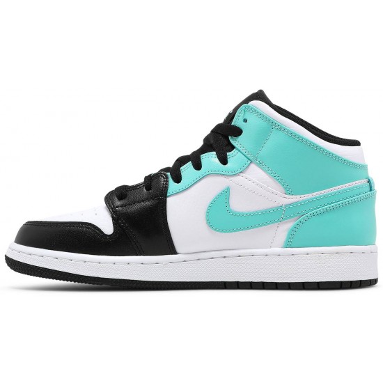 Air Jordan 1 Mid GS Tropical Twist White/Black/Tropical Twist554725 132 AJ 1 Sneakers