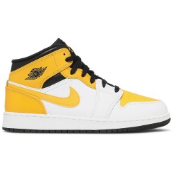 Air Jordan 1 Mid GS 'University Gold' White/Black/University Gold 554725 170 AJ 1 Sneakers