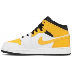 Air Jordan 1 Mid GS 'University Gold' White/Black/University Gold 554725 170 AJ 1 Sneakers