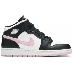 Air Jordan 1 Mid GS 'White Light Arctic Pink' White/Light Arctic Pink/Black 555112 103 AJ 1 Sneakers