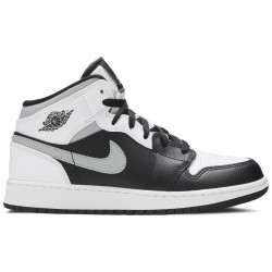 Air Jordan 1 Mid GS 'White Shadow' Black/White/Light Smoke Grey 554725 073 AJ 1 Sneakers