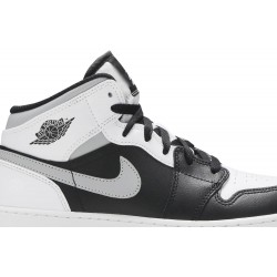 Air Jordan 1 Mid GS 'White Shadow' Black/White/Light Smoke Grey 554725 073 AJ 1 Sneakers