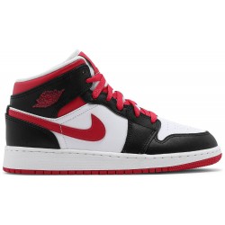 Air Jordan 1 Mid GS 'White Very Berry' Black/Very Berry/White 554725 016 AJ 1 Sneakers